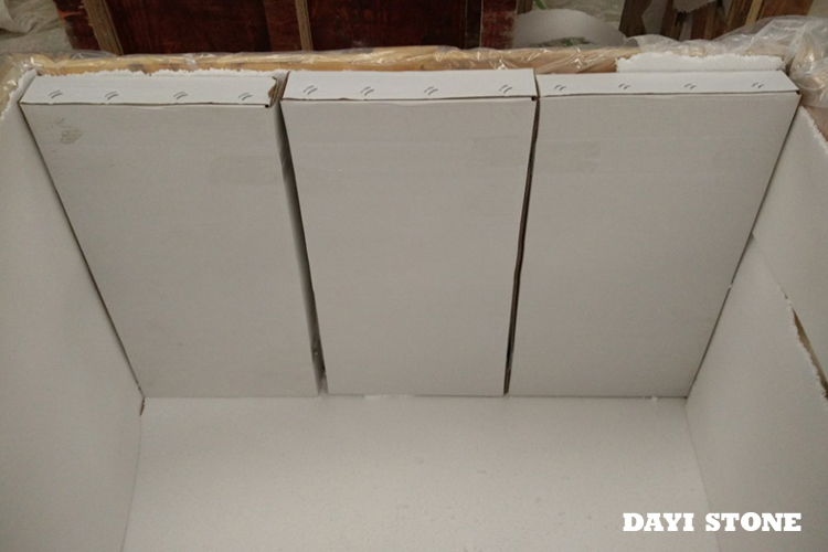 Tiles Oriental White Marble Top Polished edges bevelled 1mm others sawn 61x30.5x1cm - Dayi Stone